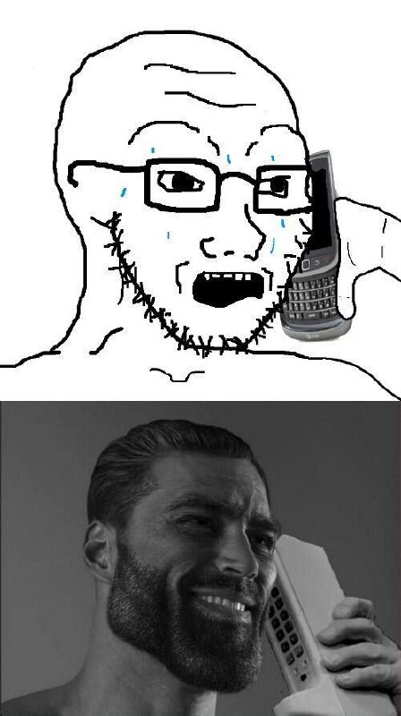 Two contrasting phone call reactions: anxiety vs. confidence.
