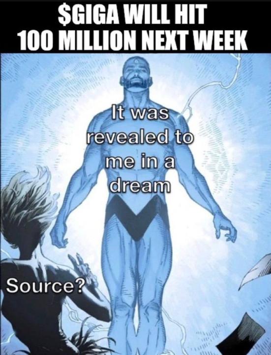 Blue superhero revealing financial predictions to astonished individual.